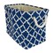 Contemporary Home Living 14" Navy Blue Rectangular Polyester Storage Bin with Lattice Design